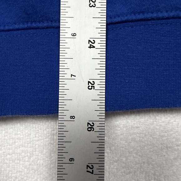 Kansas Jayhawks Mascot Logo Stadium Athletics Hoodie Pullover LG Y2K Cut Neck - Picture 10 of 11